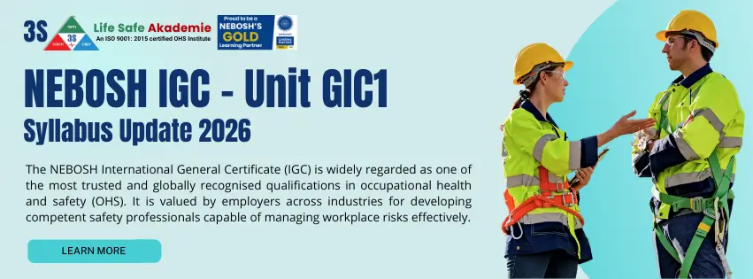 NEBOSH IGC 2026 syllabus update showing new GIC1 unit structure and exam pattern changes