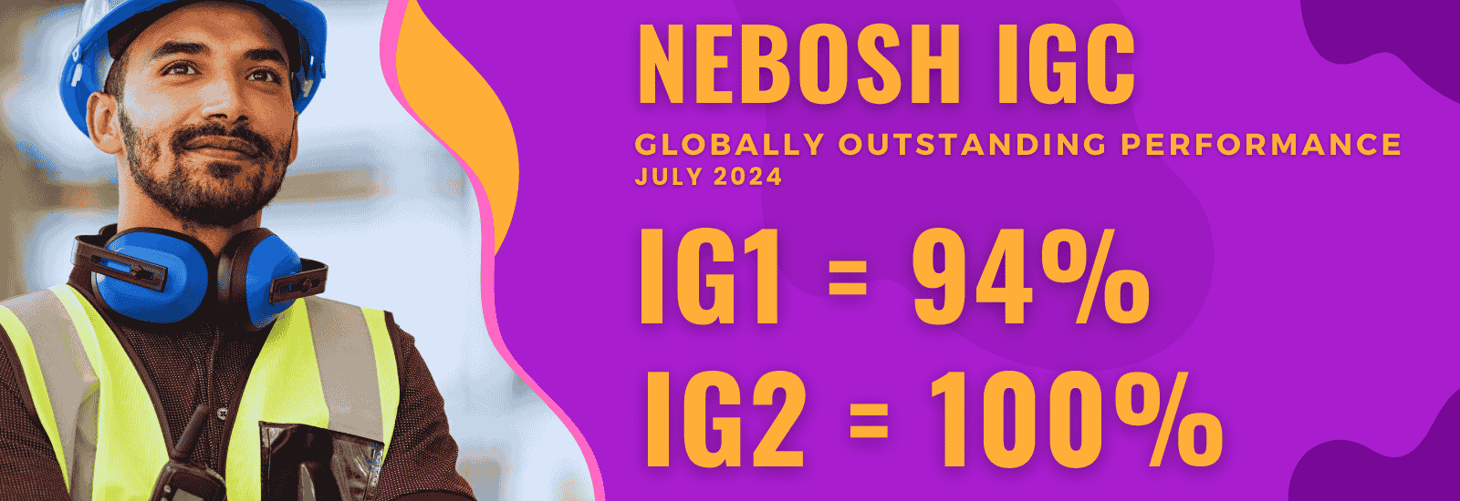 NEBOSH IGC Result Banner with our passing rate