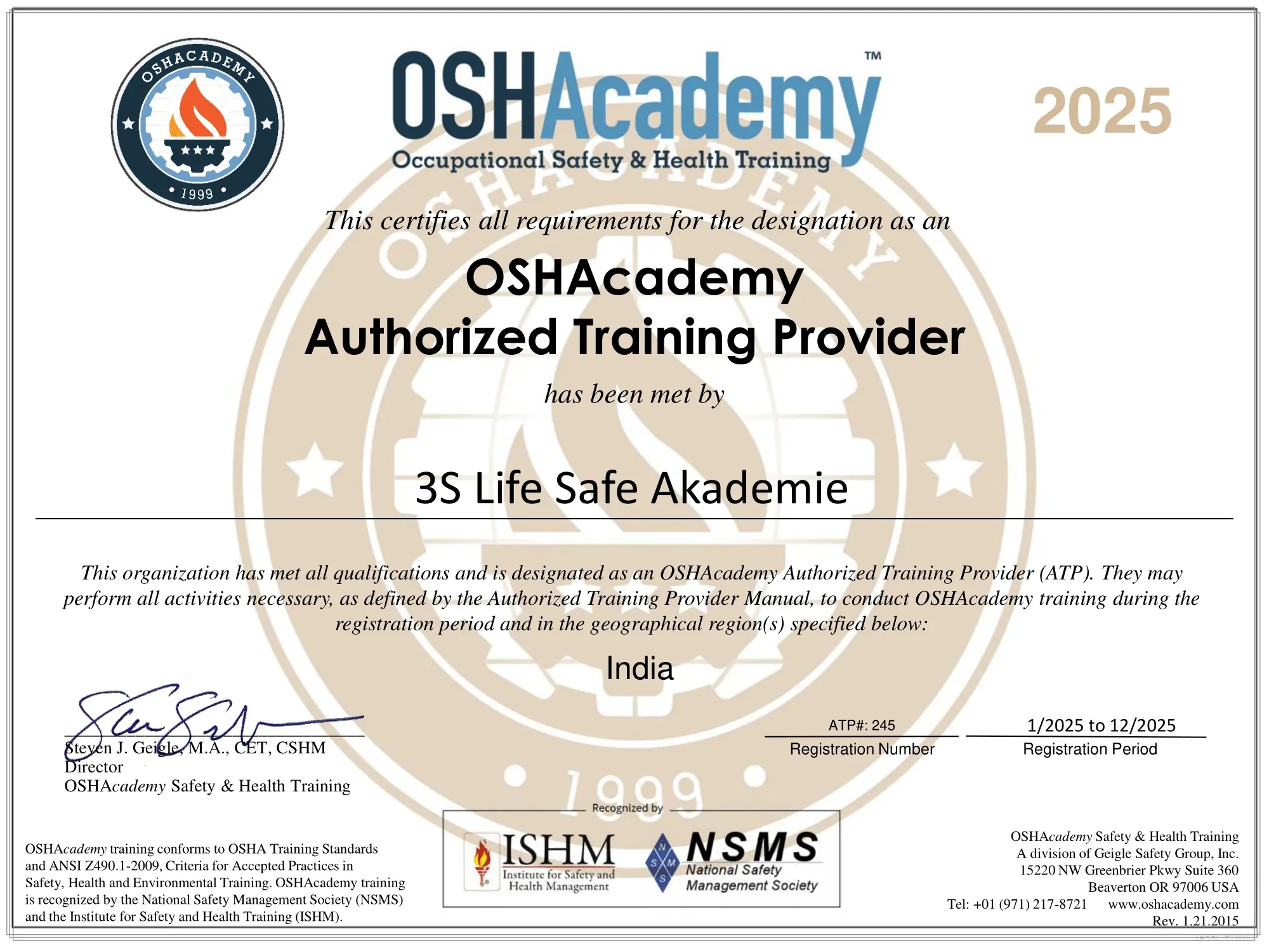 OSHAcademy Accreditation